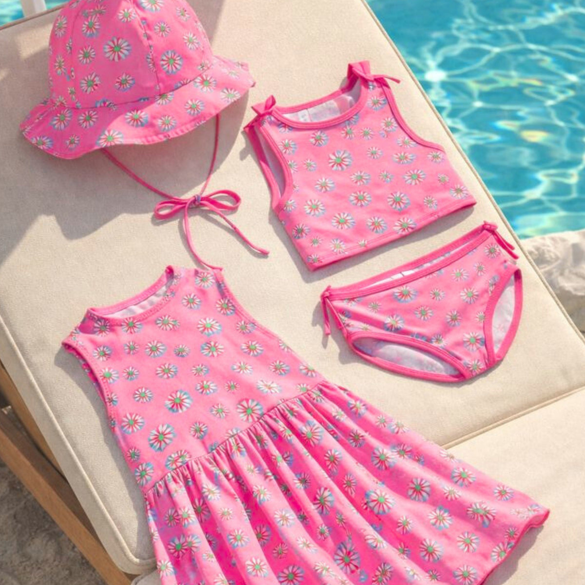 Pink Daisy Floral Bikini