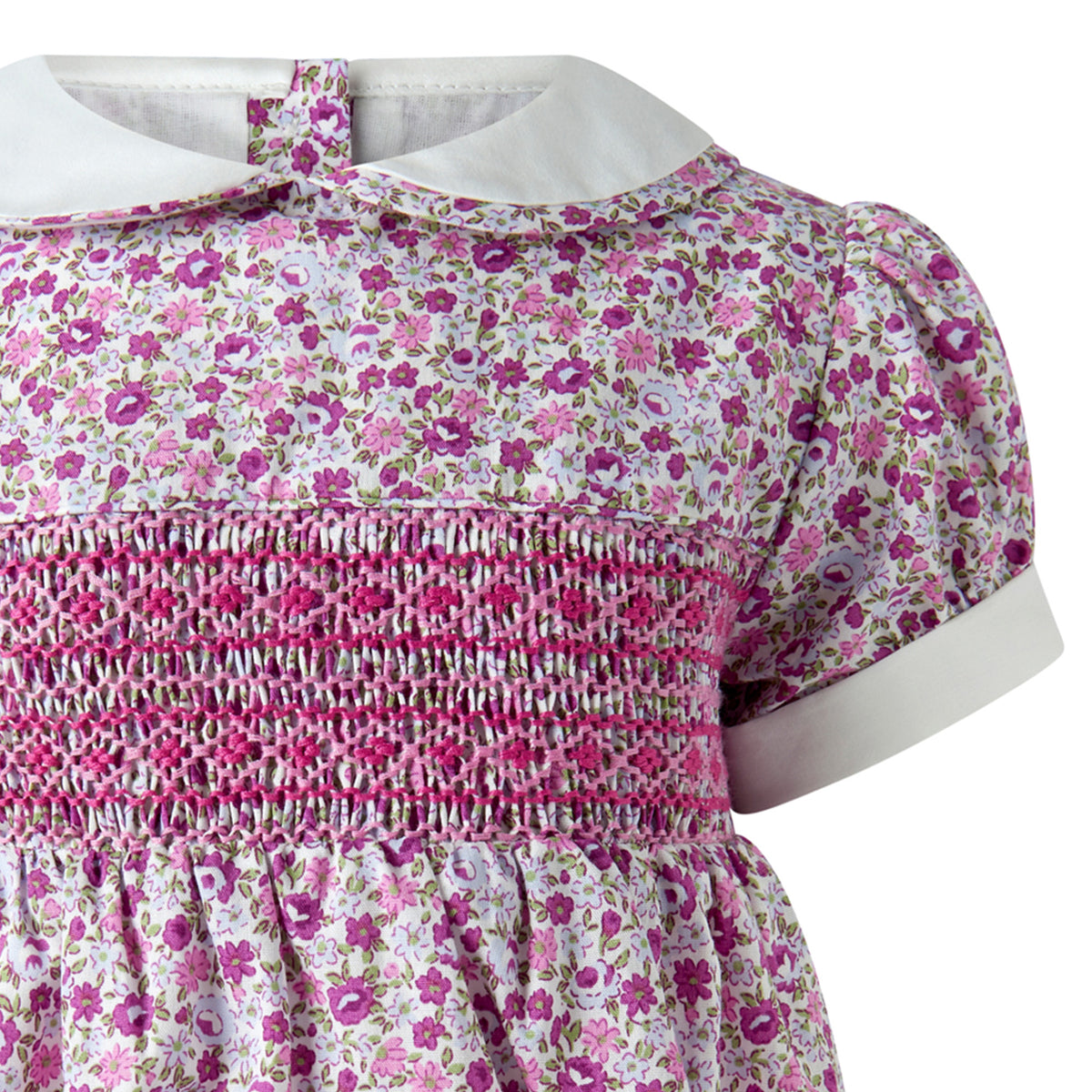 Purple Ditsy Floral Smocked Babysuit