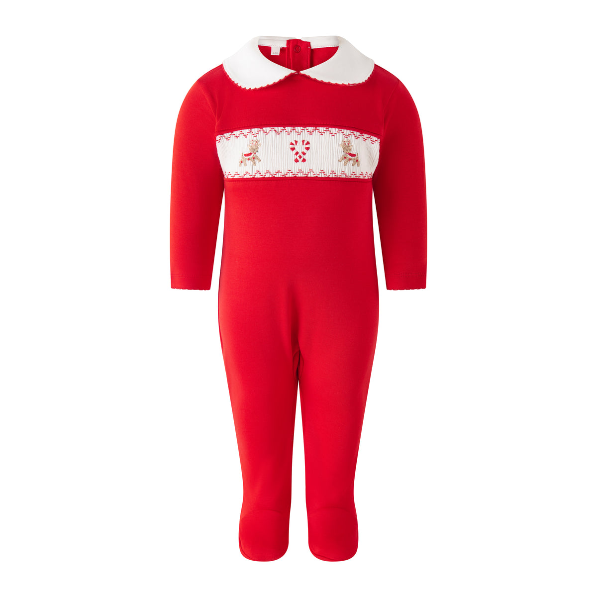 Candy Cane Smocked Babygro