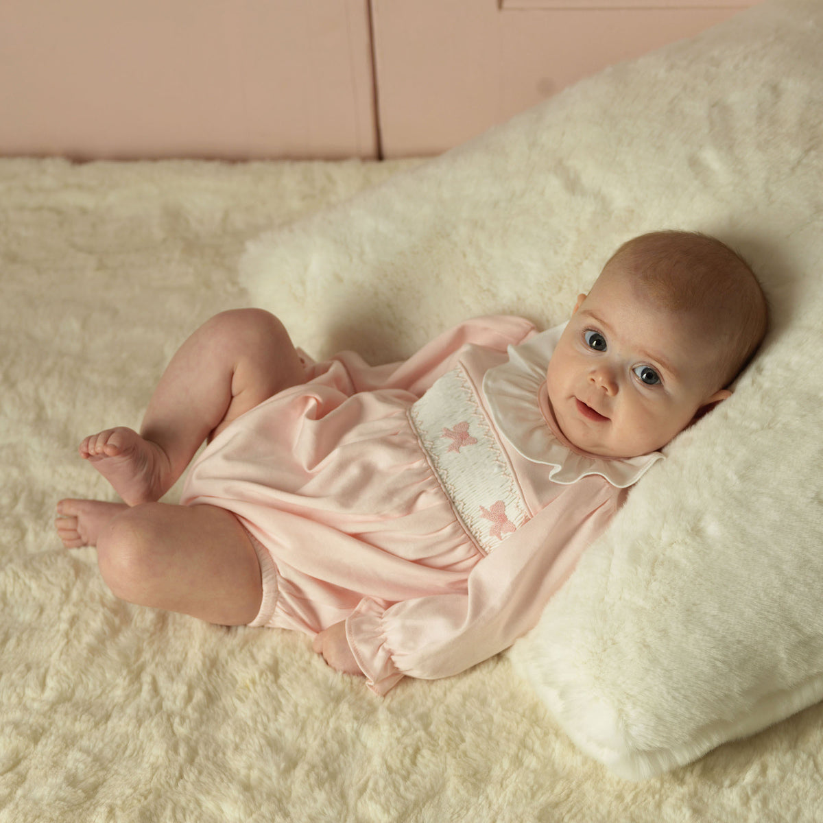 Bow Smocked Babysuit