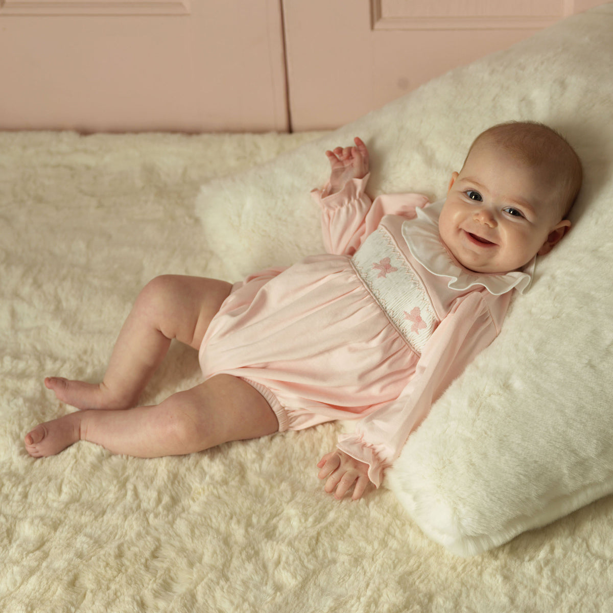 Bow Smocked Babysuit