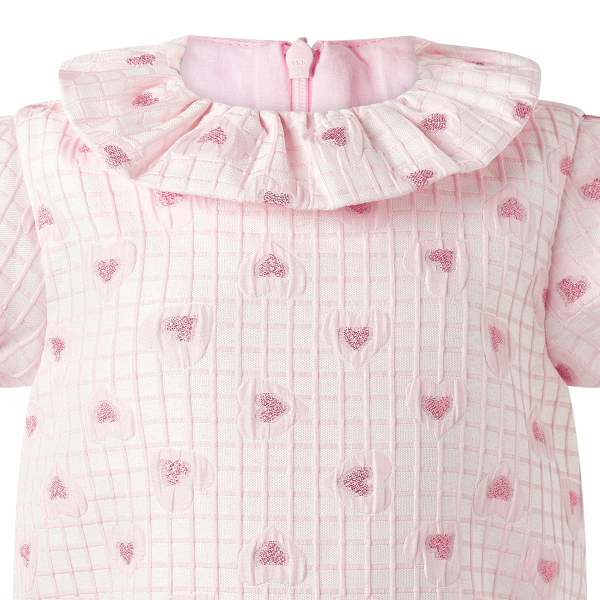 Grid Heart Damask Babysuit