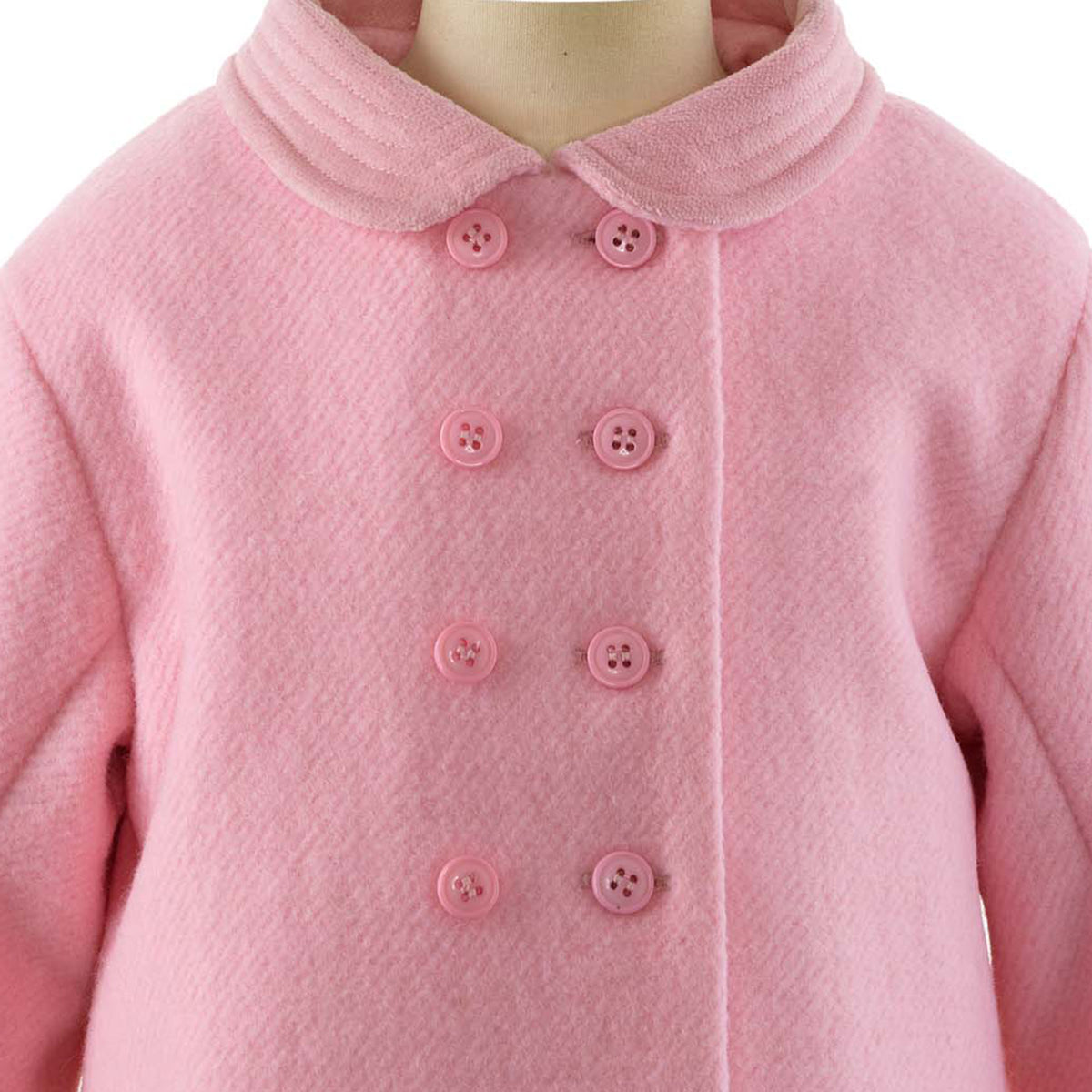 Pink Velvet Trim Pram Coat
