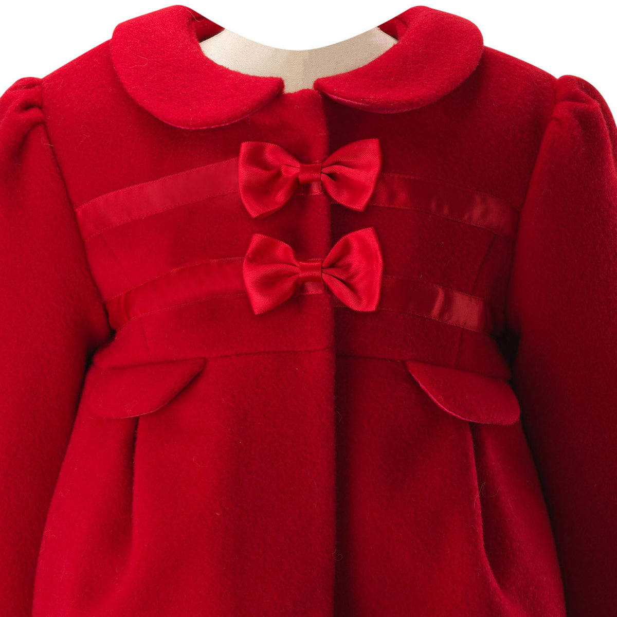 Red Bow Trim Coat