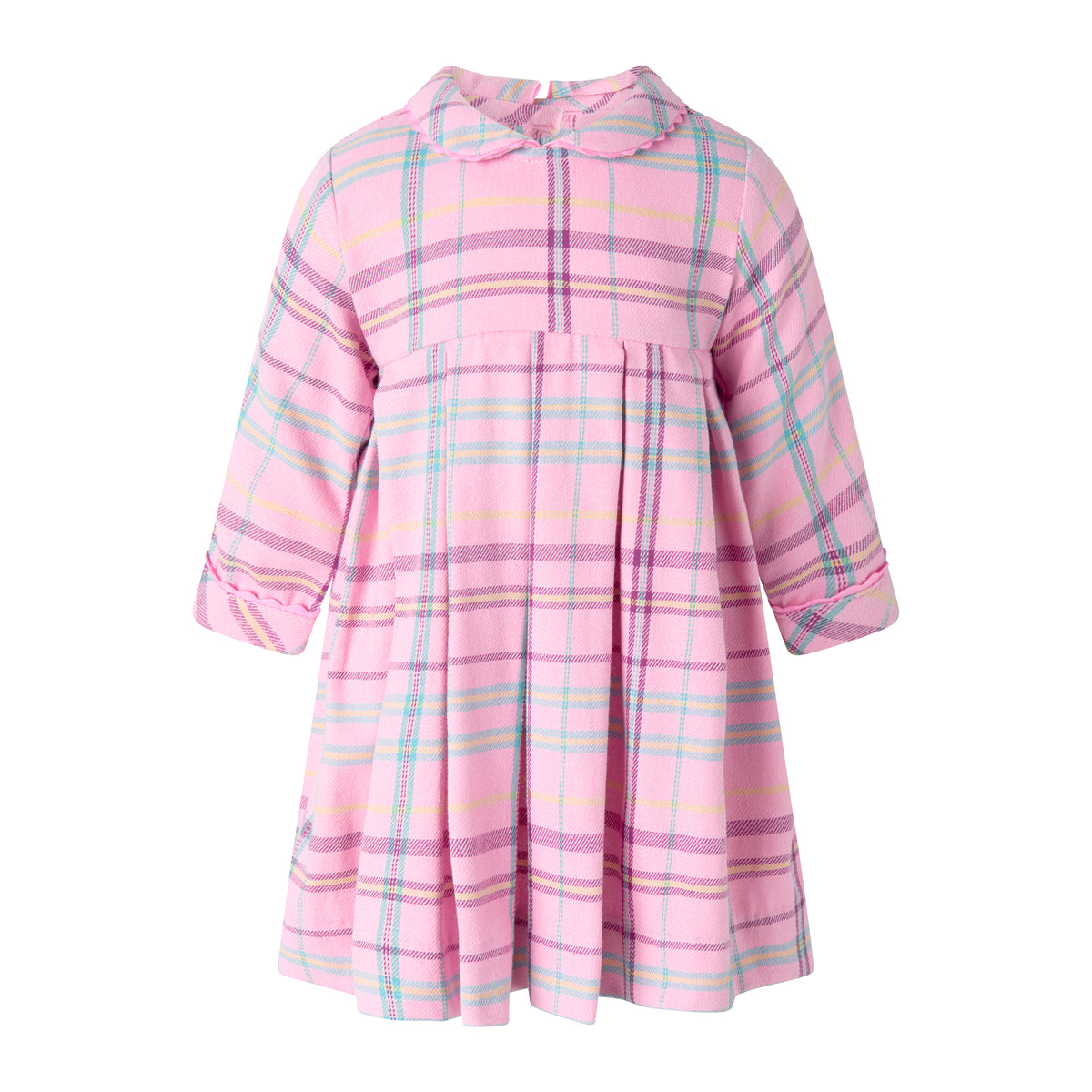 Pink Check Pleated Dress & Bloomers
