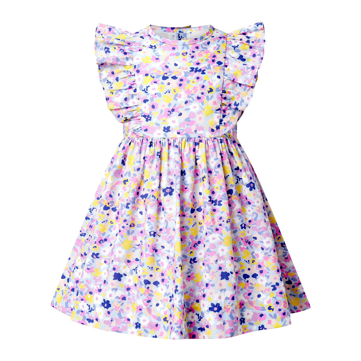 Mini Pastel Floral Frill Front Dress