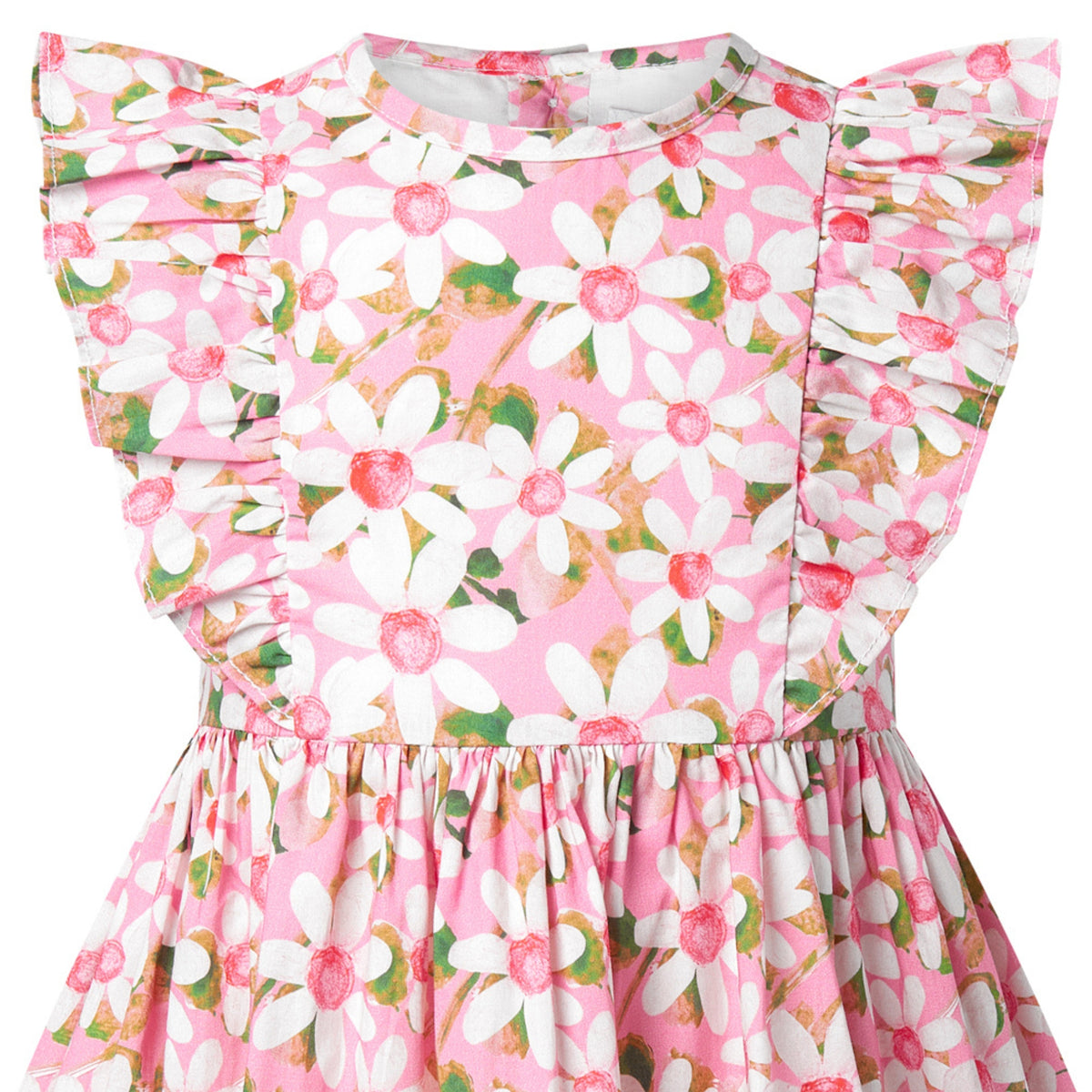 Graphic Flower Frill Front Dress