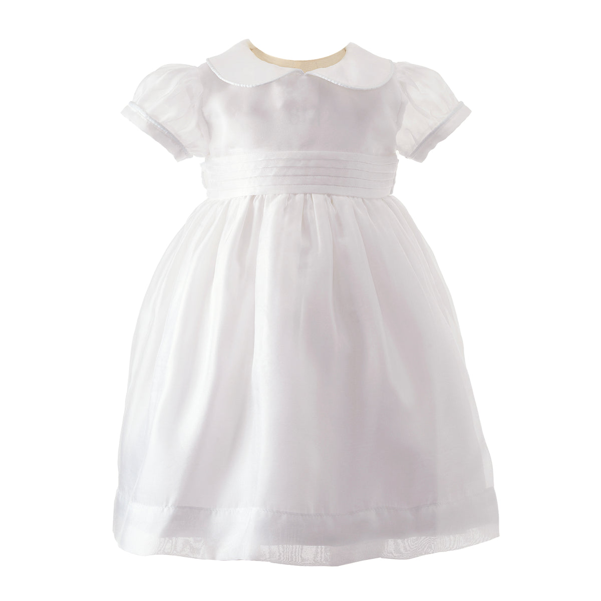 Ivory Organza Pintuck Dress
