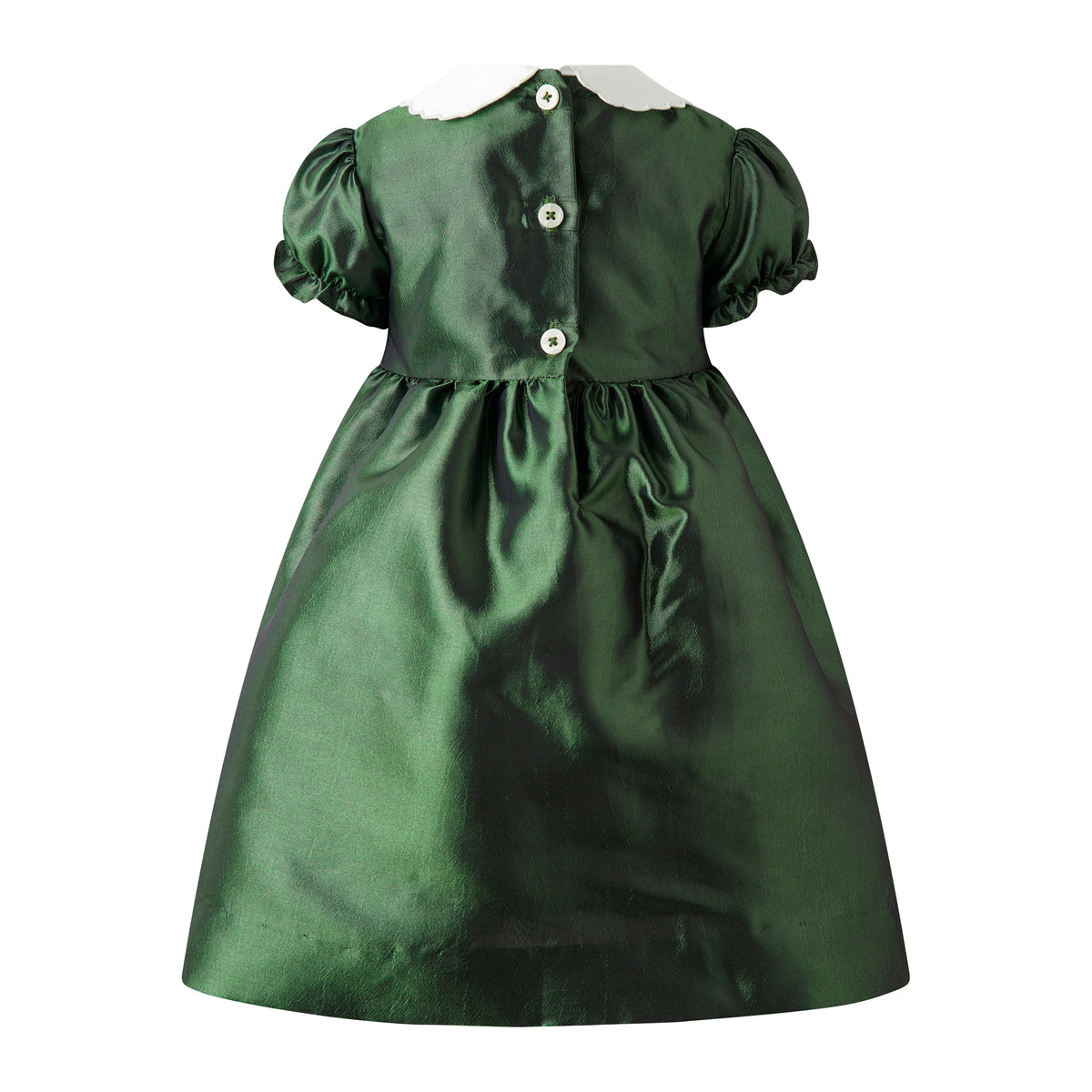 Green Taffeta Smocked Dress
