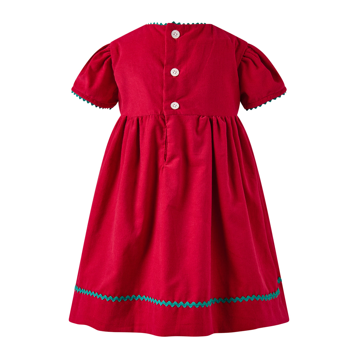 Red Tartan Bow Embroidered Dress & Bloomers