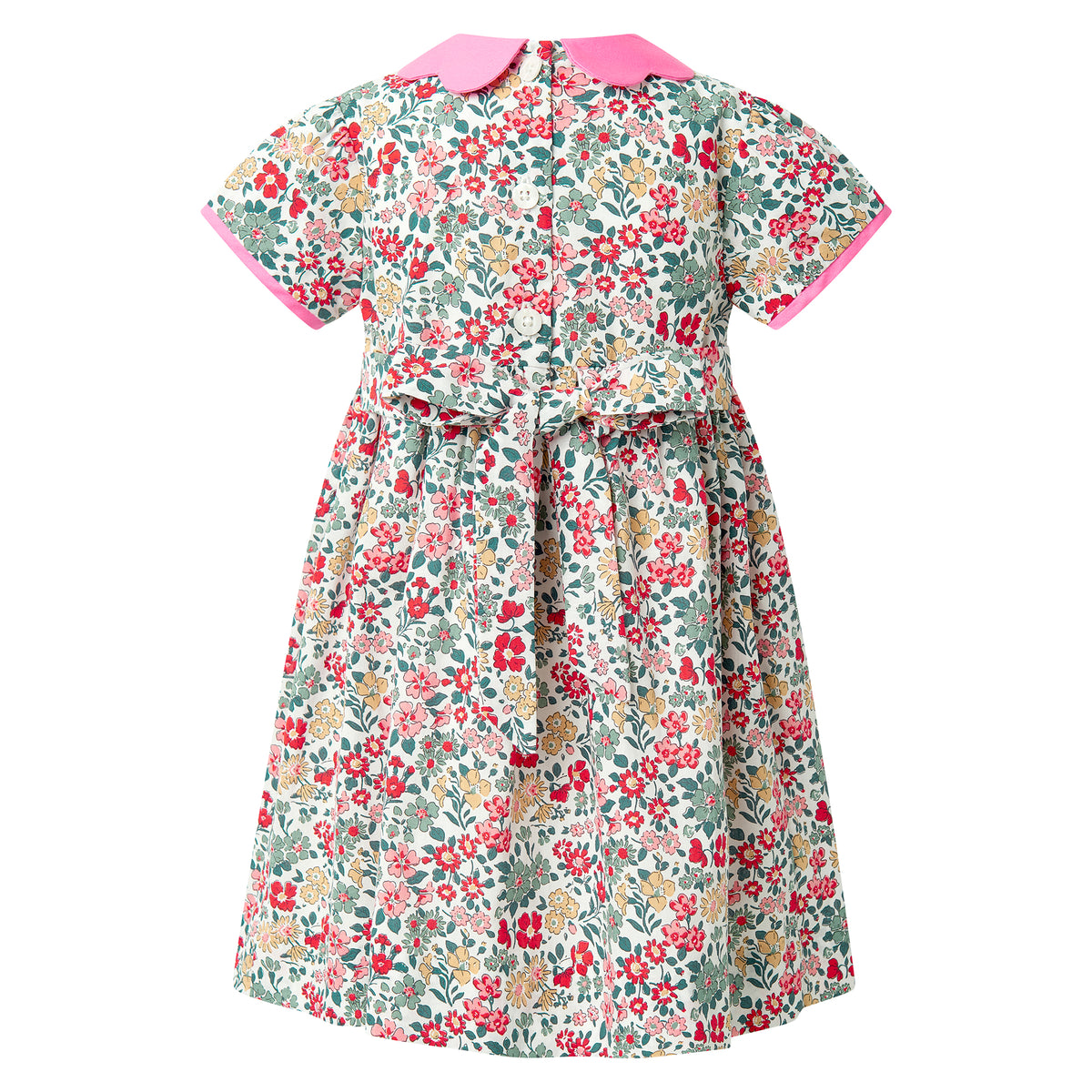 Pink Petal Collar Floral Smocked Dress & Bloomers