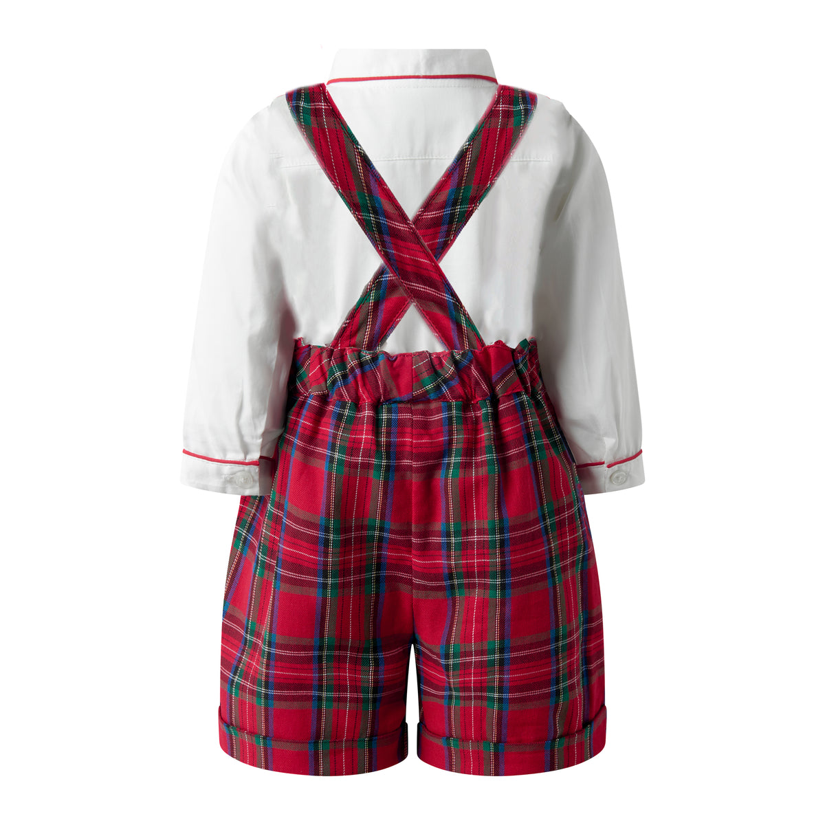 Tartan Dungarees and Shirt Set