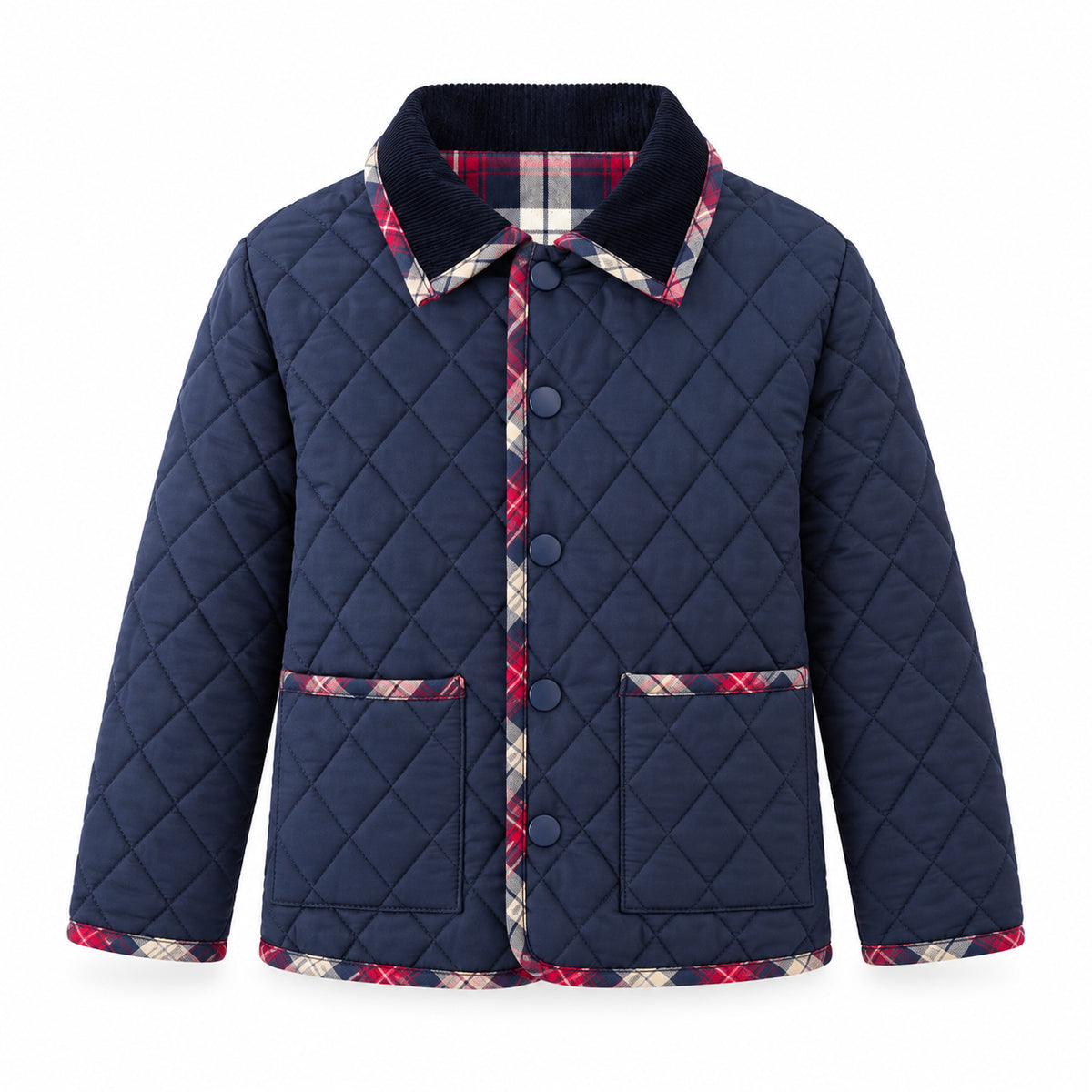Tartan Trim Quilted Jacket