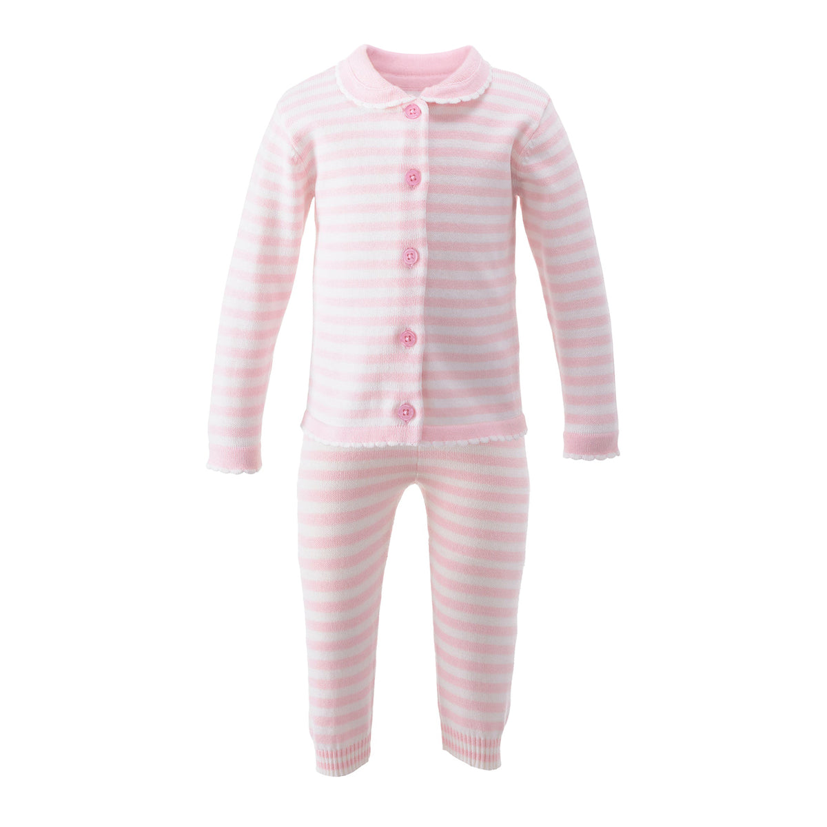 Pink Striped Knit Set