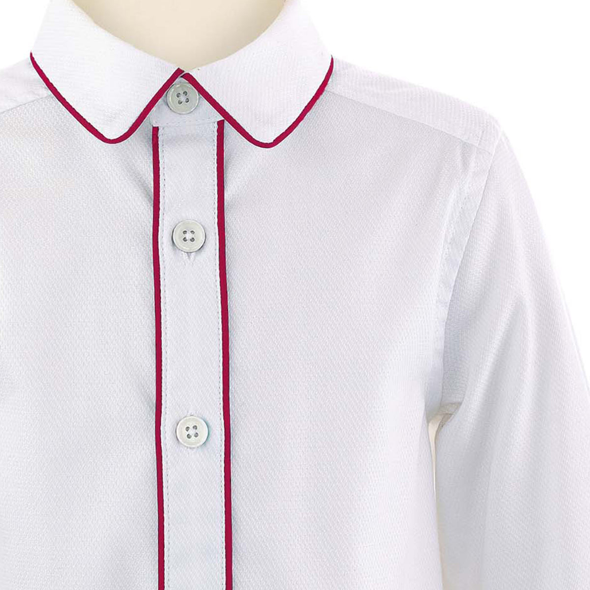 Burgundy Pique Piped Shirt
