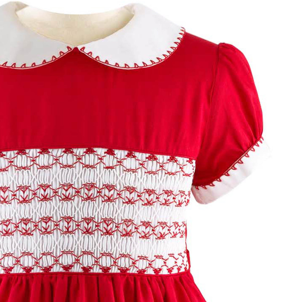 Red Classic Smocked Dress