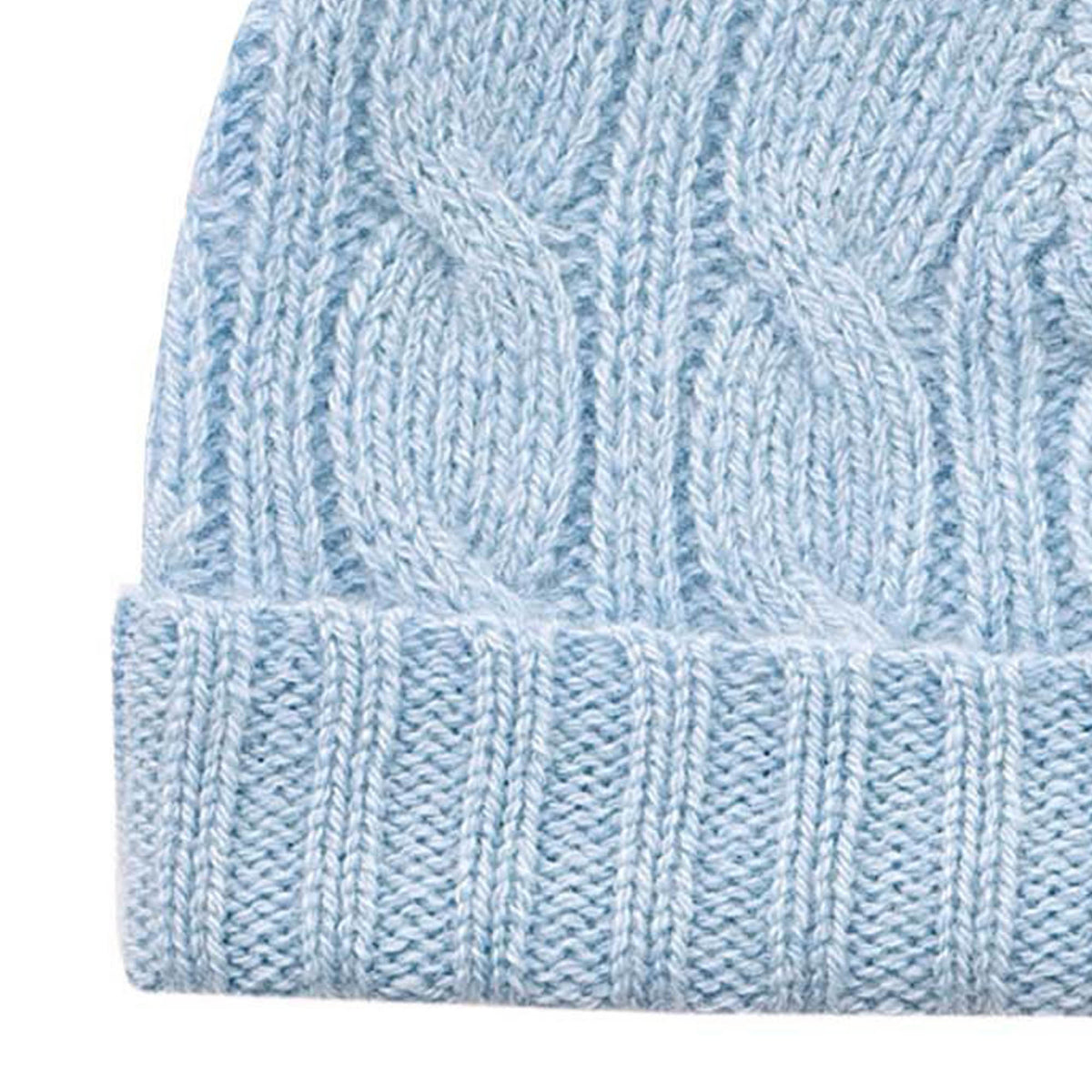 Blue Cashmere Cable Hat