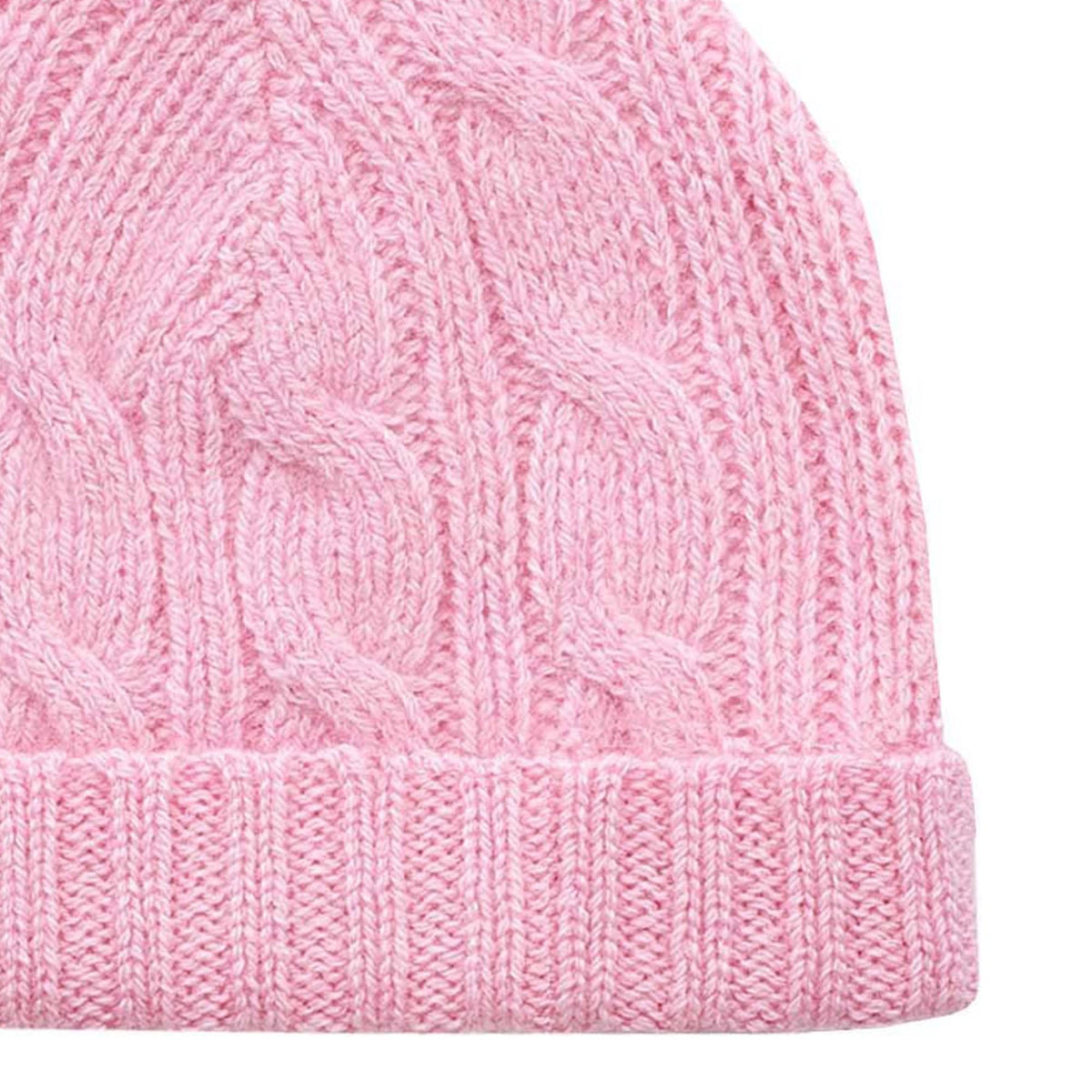 Pink Cashmere Cable Hat