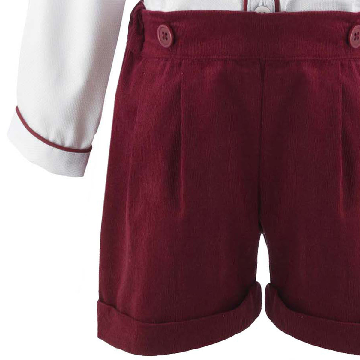Burgundy Cord Short & Shirt Set