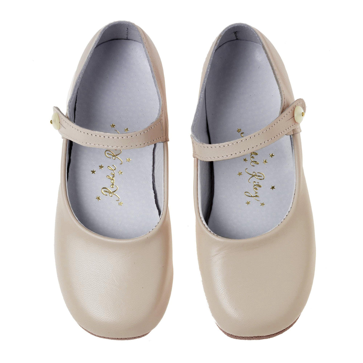 Button Strap Slippers, Cream