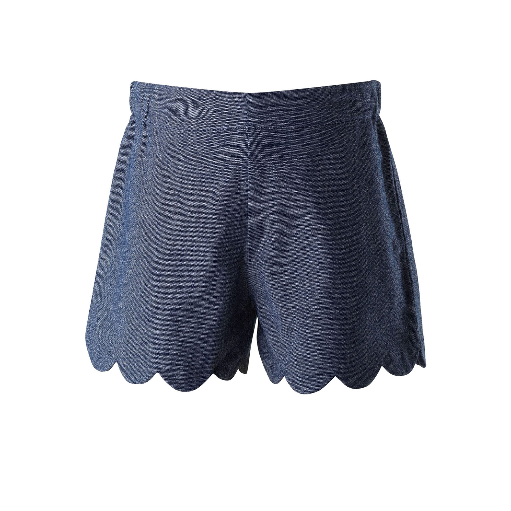 Navy scalloped shorts deals