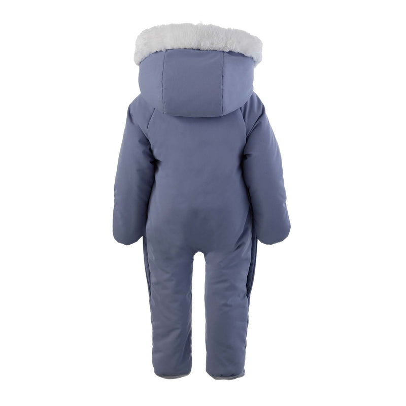 Blue Faux Fur Trim Snowsuit