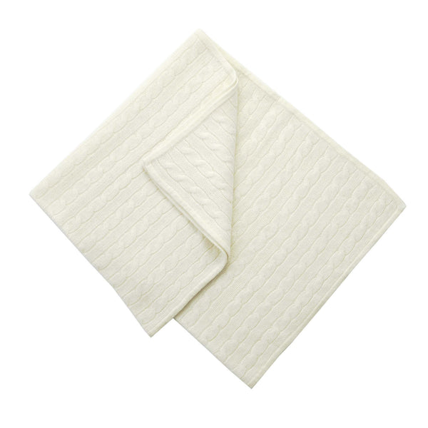 Ivory Cashmere Cable Blanket