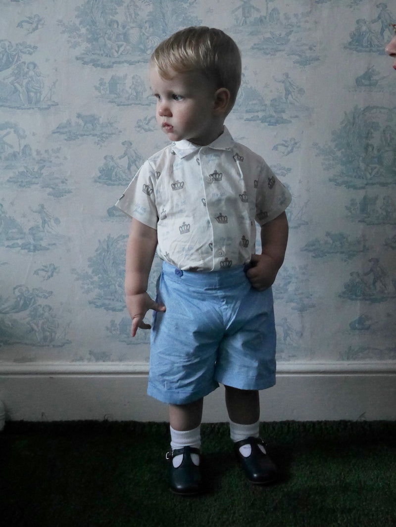 Boy wearing My little prince print shirt and shorts set