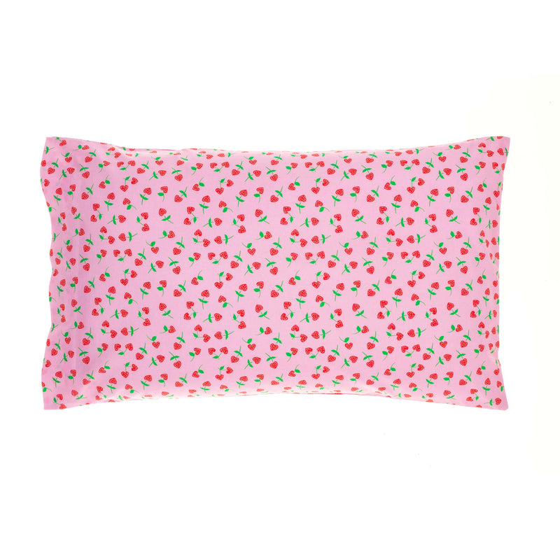 Strawberry Rose Duvet Cover and Pillowcase Set Single Bed