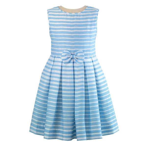 Blue Pastel Striped Party Dress