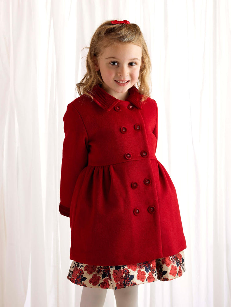 Red Velvet Trim Coat