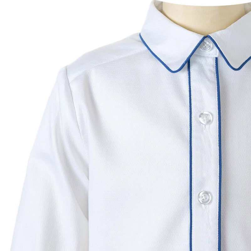 Blue Piped Pique Shirt