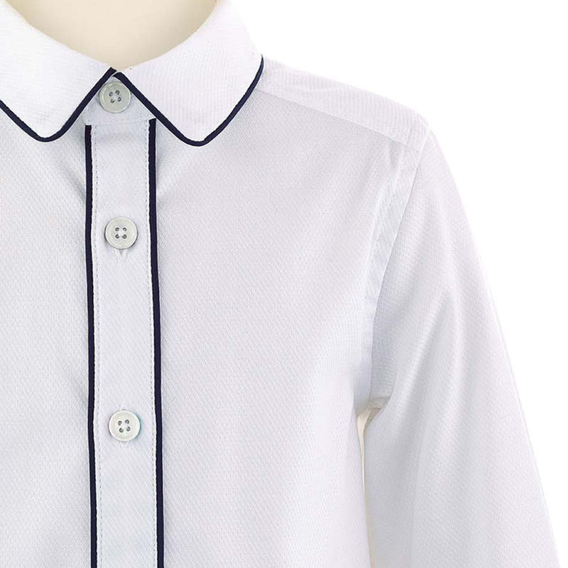 Navy Piped Pique Shirt