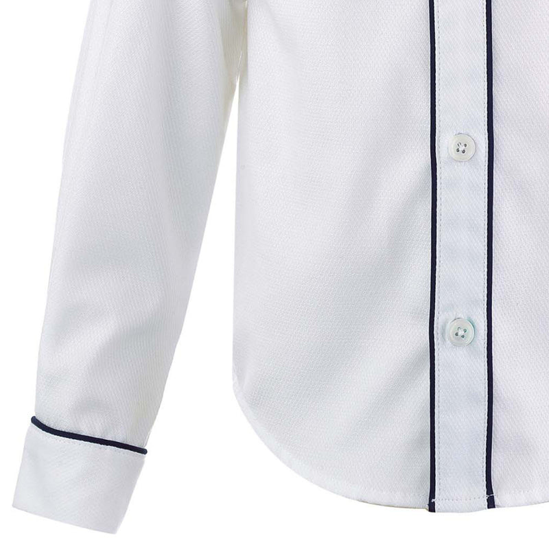 Navy Piped Pique Shirt