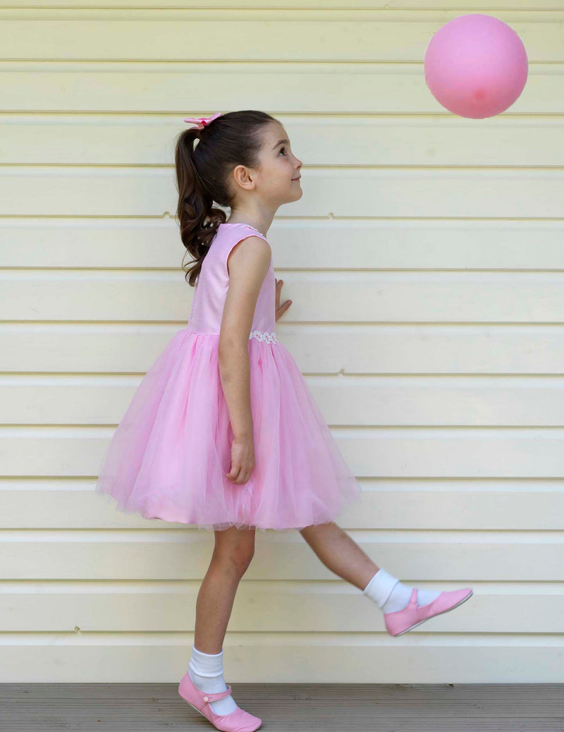 Pink Daisy Tulle Dress