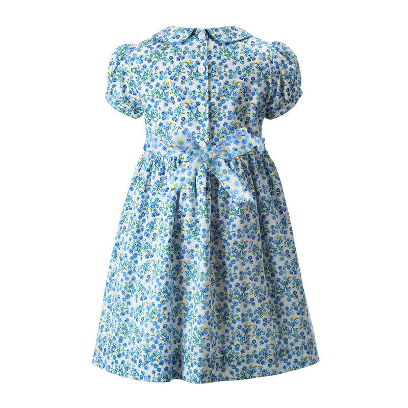 Blue Forget-Me-Not Smocked Dress