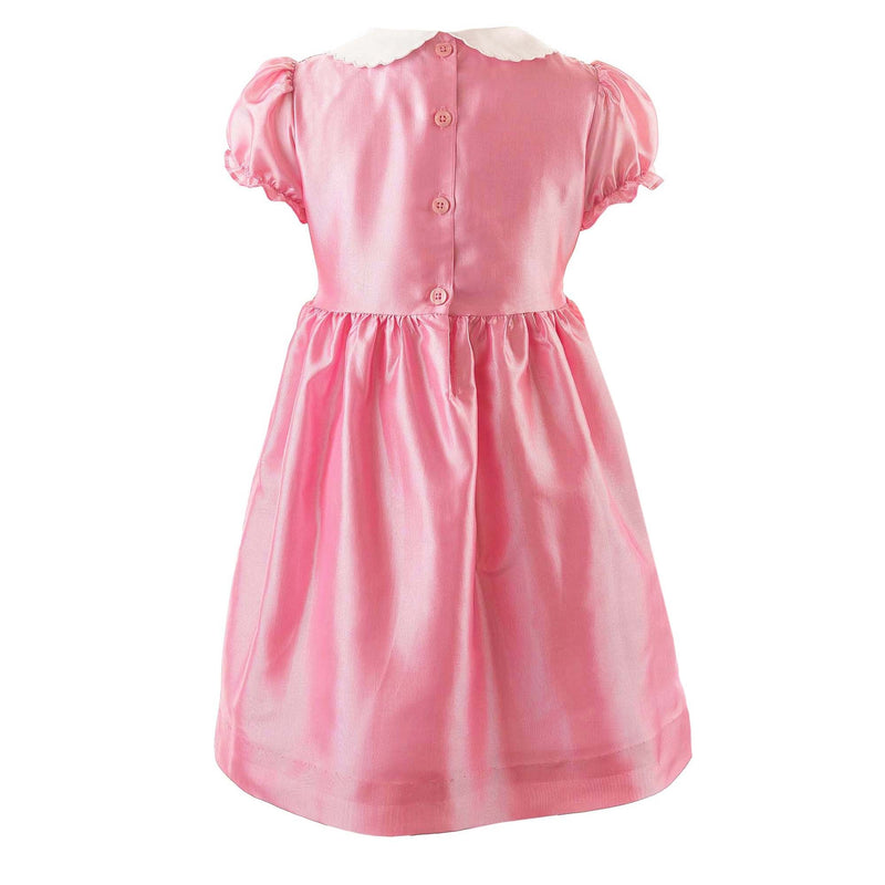 Taffeta Rosebud Smocked Dress