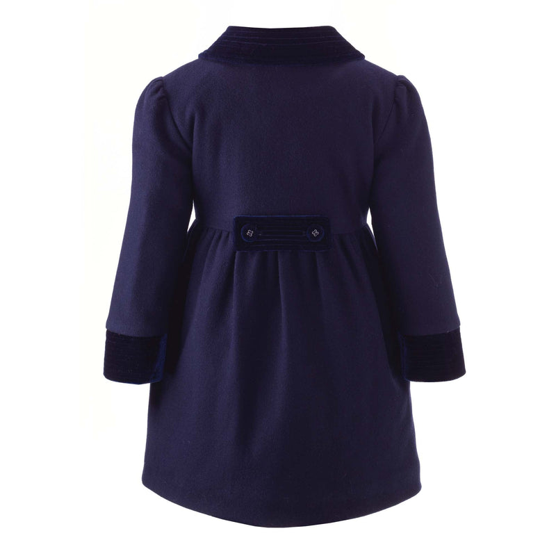 Navy Velvet Trim Coat