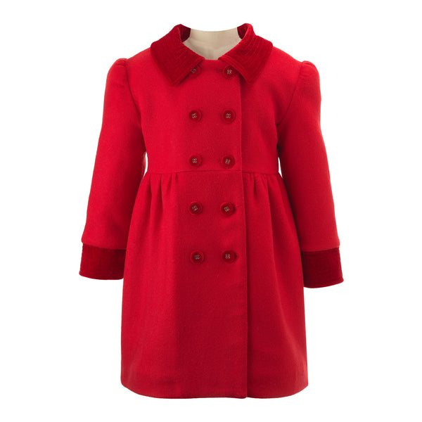 Red Velvet Trim Coat