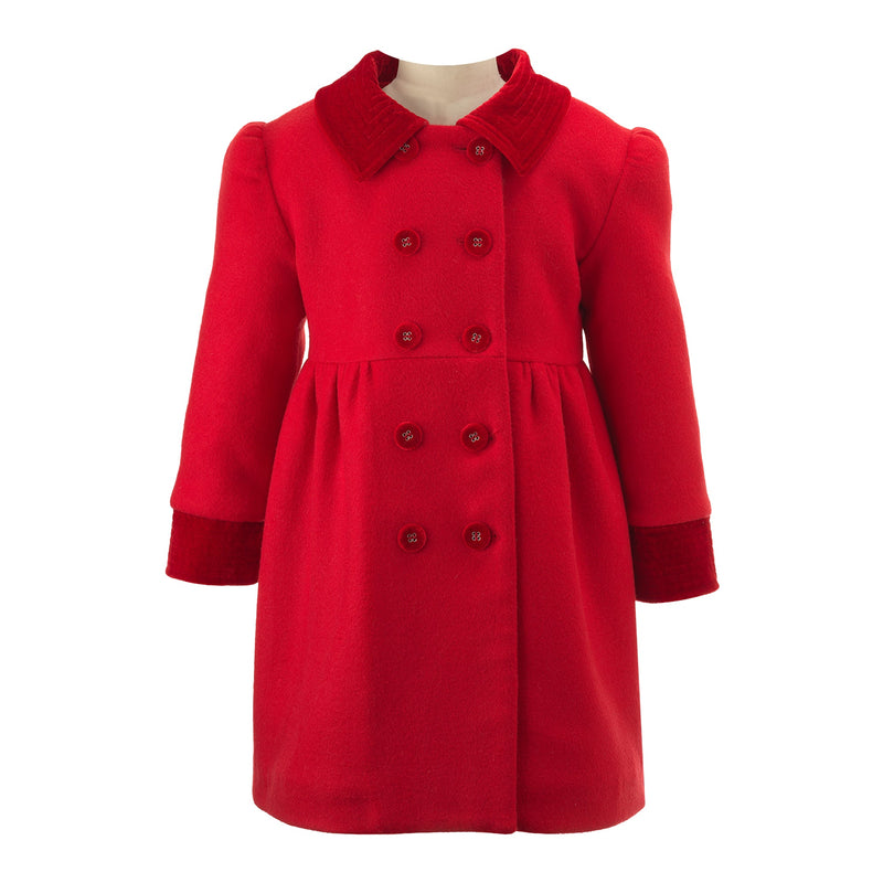 Red Velvet Trim Coat