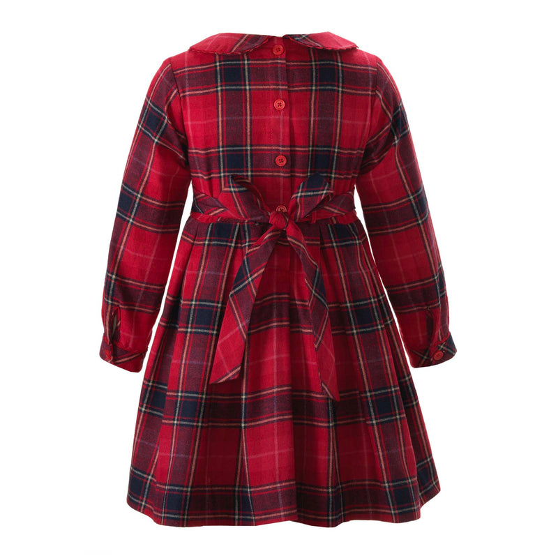Red Tartan Flannel Pleated Dress