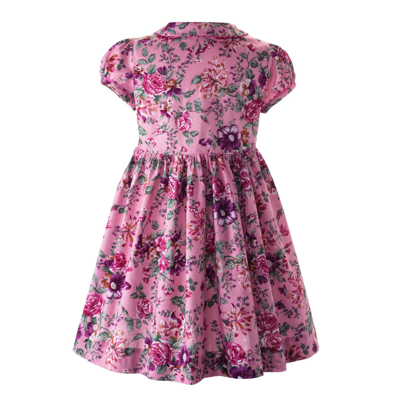 Pink Rose Button-Front Dress