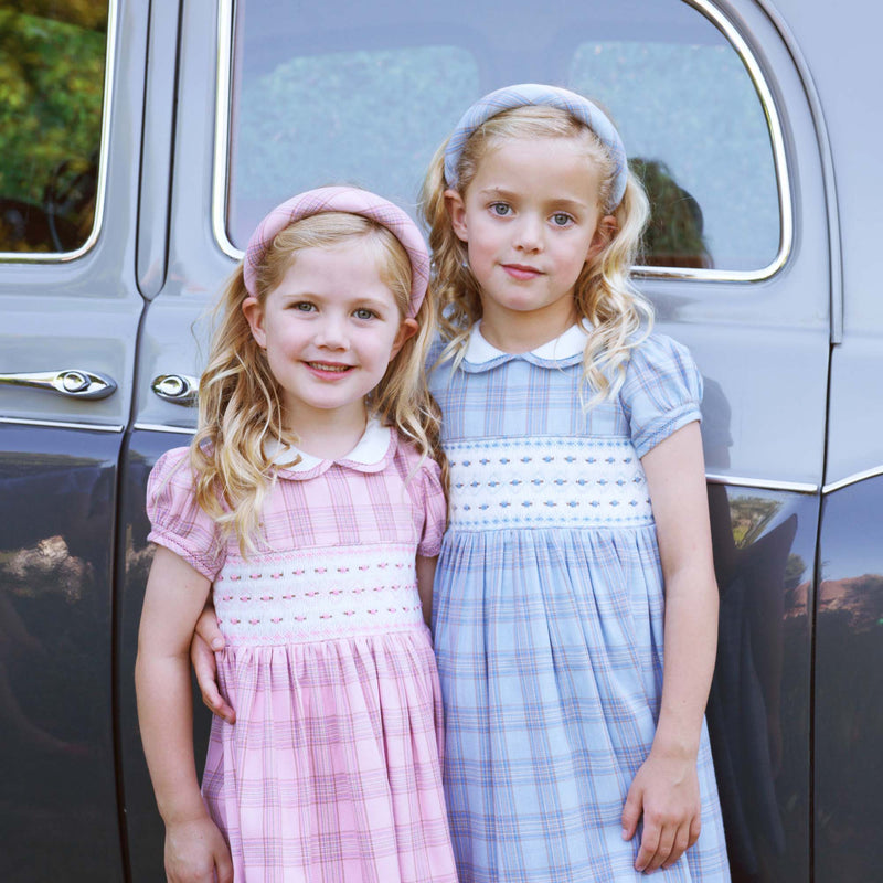 Pink Tartan Smocked Dress