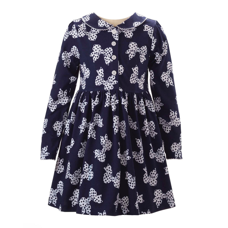 Polka Dot Bow Jersey Dress