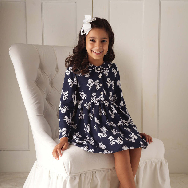 Polka Dot Bow Jersey Dress