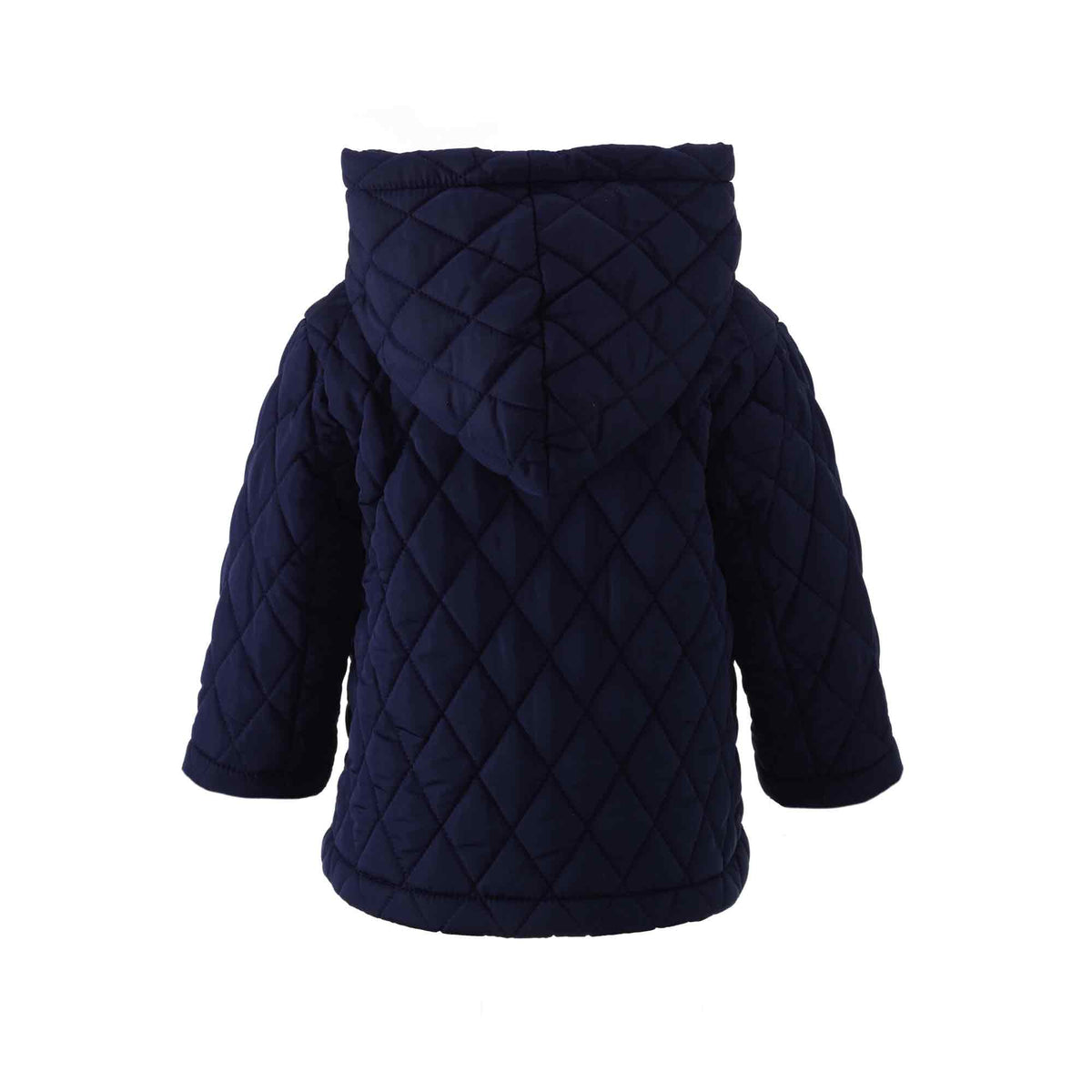 Navy Quilted Hooded Jacket