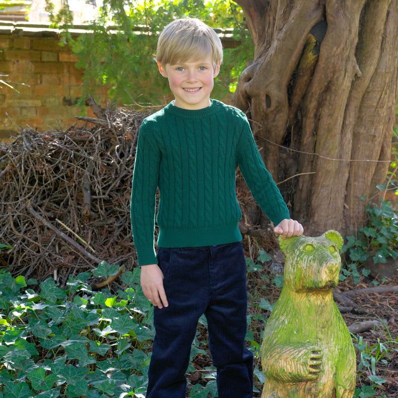 Green Cable Knit Sweater