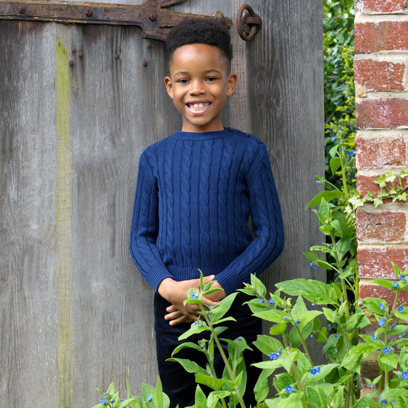 Navy Cable Knit Sweater