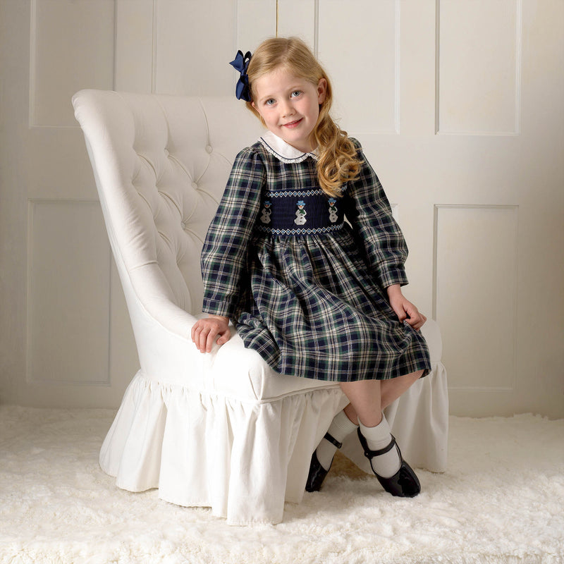 Snowman Smocked Dress