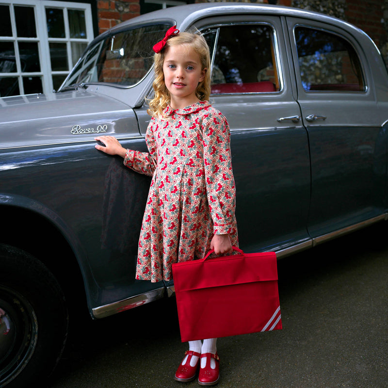 Cherry Floral Pleated Dress